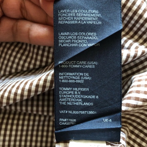 Tommy Hilfiger Men Button Down Shirt XL 80’s Two Ply Cotton Gingham Long Sleeve - Picture 12 of 15
